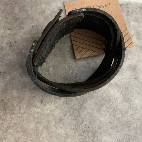 NWT MATR BOOMIE 2” Brown Leather Wrap Style Bracelet w/ Snaps - Picture 4 of 11